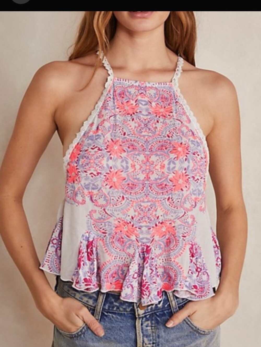 FREE PEOPLE Intimately Bali Desert Nova white embroidered boho Cami